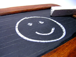 Lächeln auf Tafel